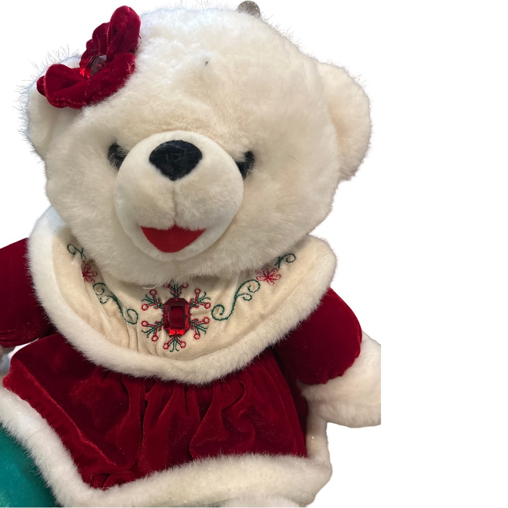 Vintage Dan Dee Collectors Choice 2009 Christmas Teddy Bear White Plush 22”